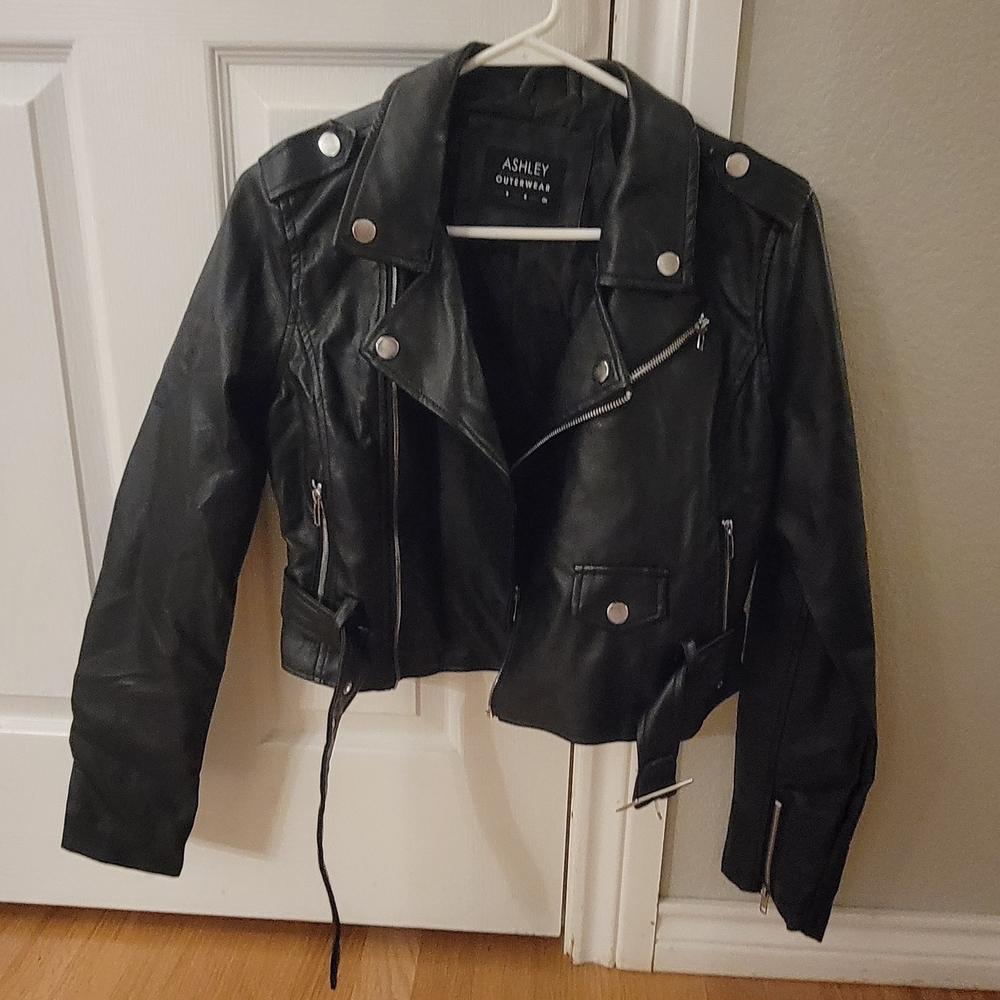 Ashley By 26 International Women's Dark Leather Biker Jacket Size S